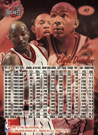 Verso de Clyde Drexler