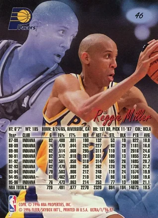 Verso de Reggie Miller