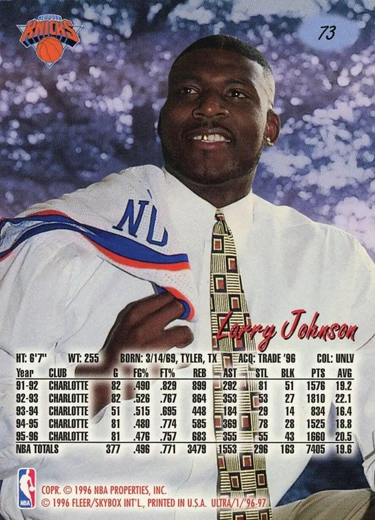 Back of Larry Johnson