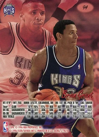 Achterkant van Brian Grant