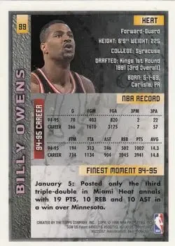 Back of Billy Owens