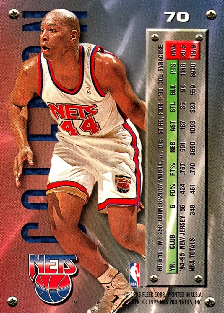 Back of Derrick Coleman