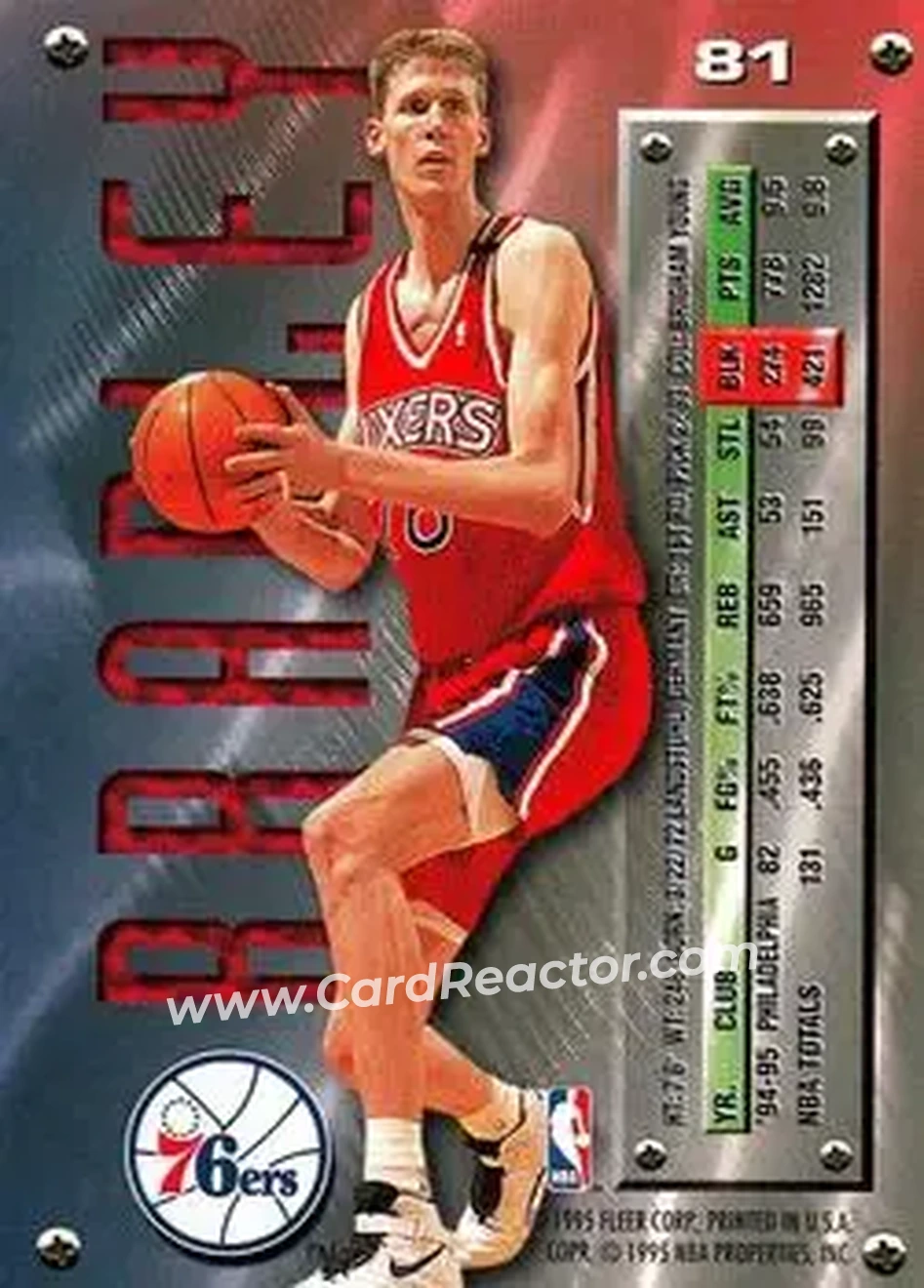 Back of Shawn Bradley