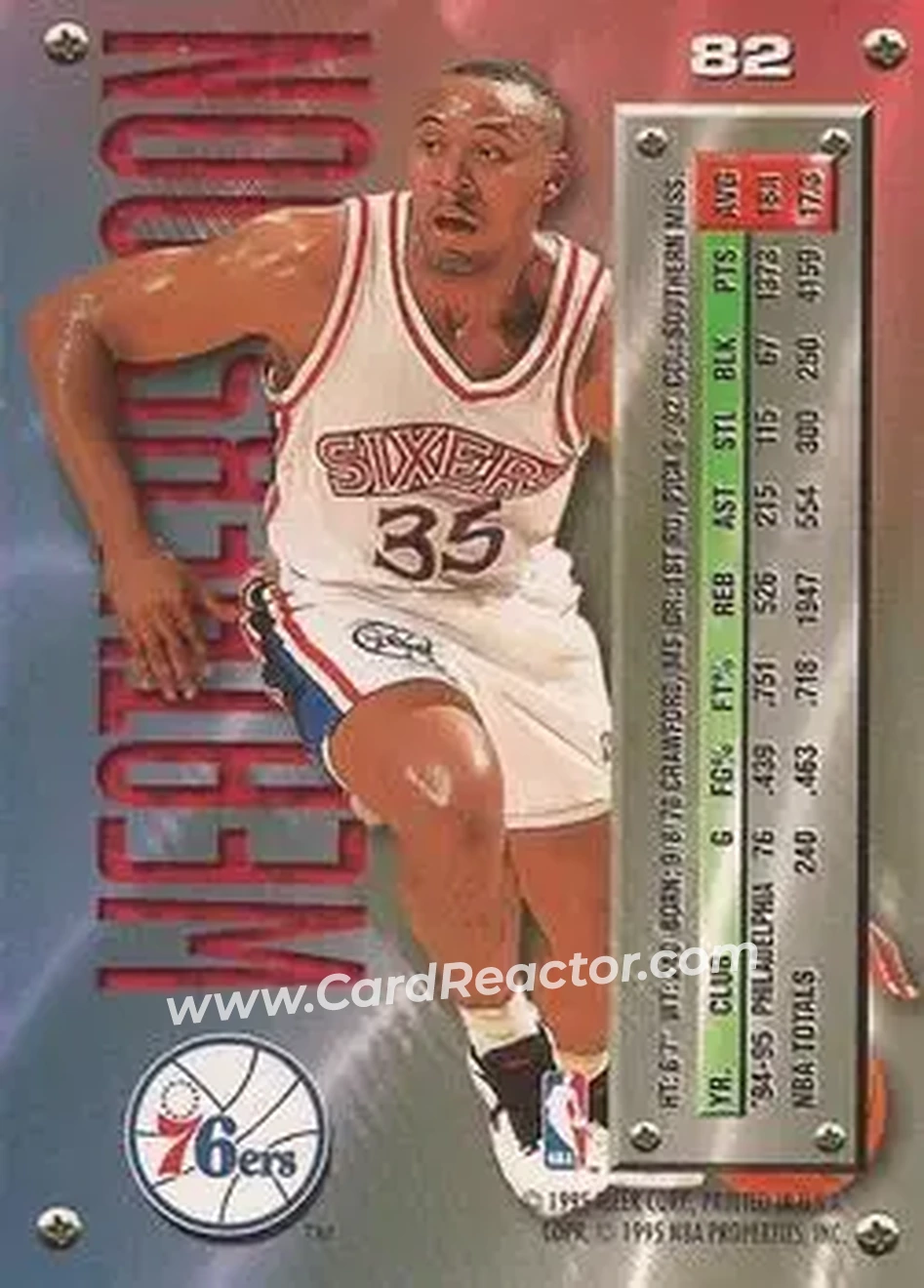 Back of Clarence Weatherspoon
