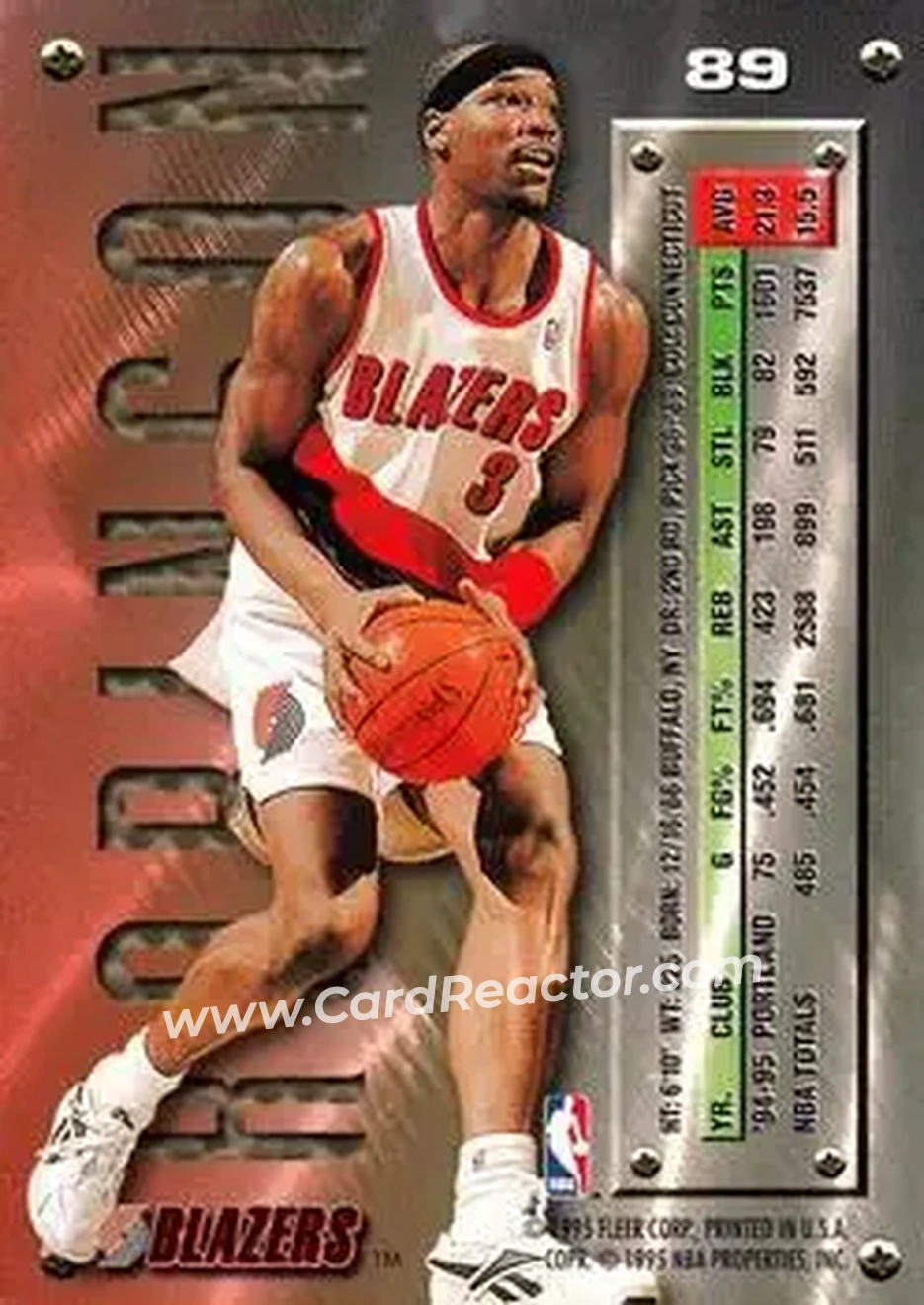 Back of Clifford Robinson