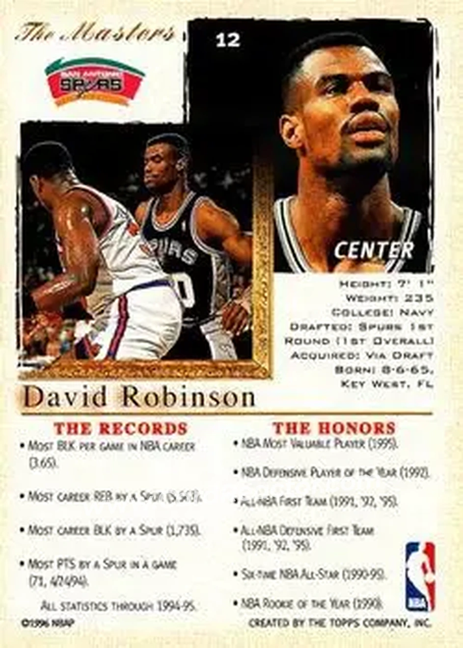 Back of David Robinson