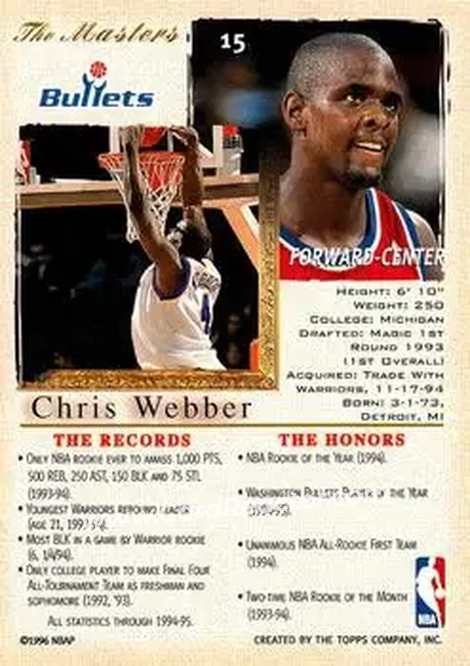 Back of Chris Webber