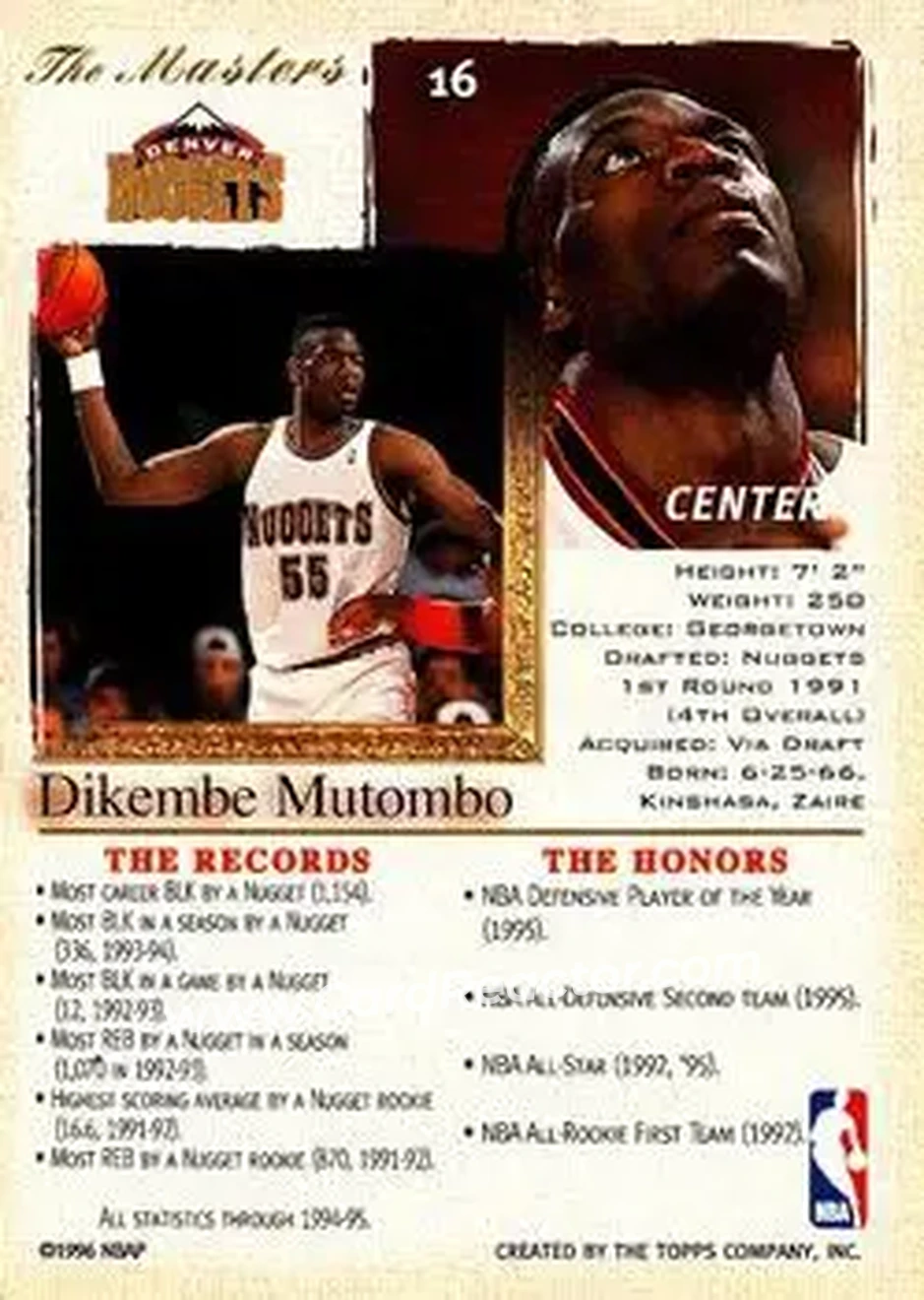 Back of Dikembe Mutombo