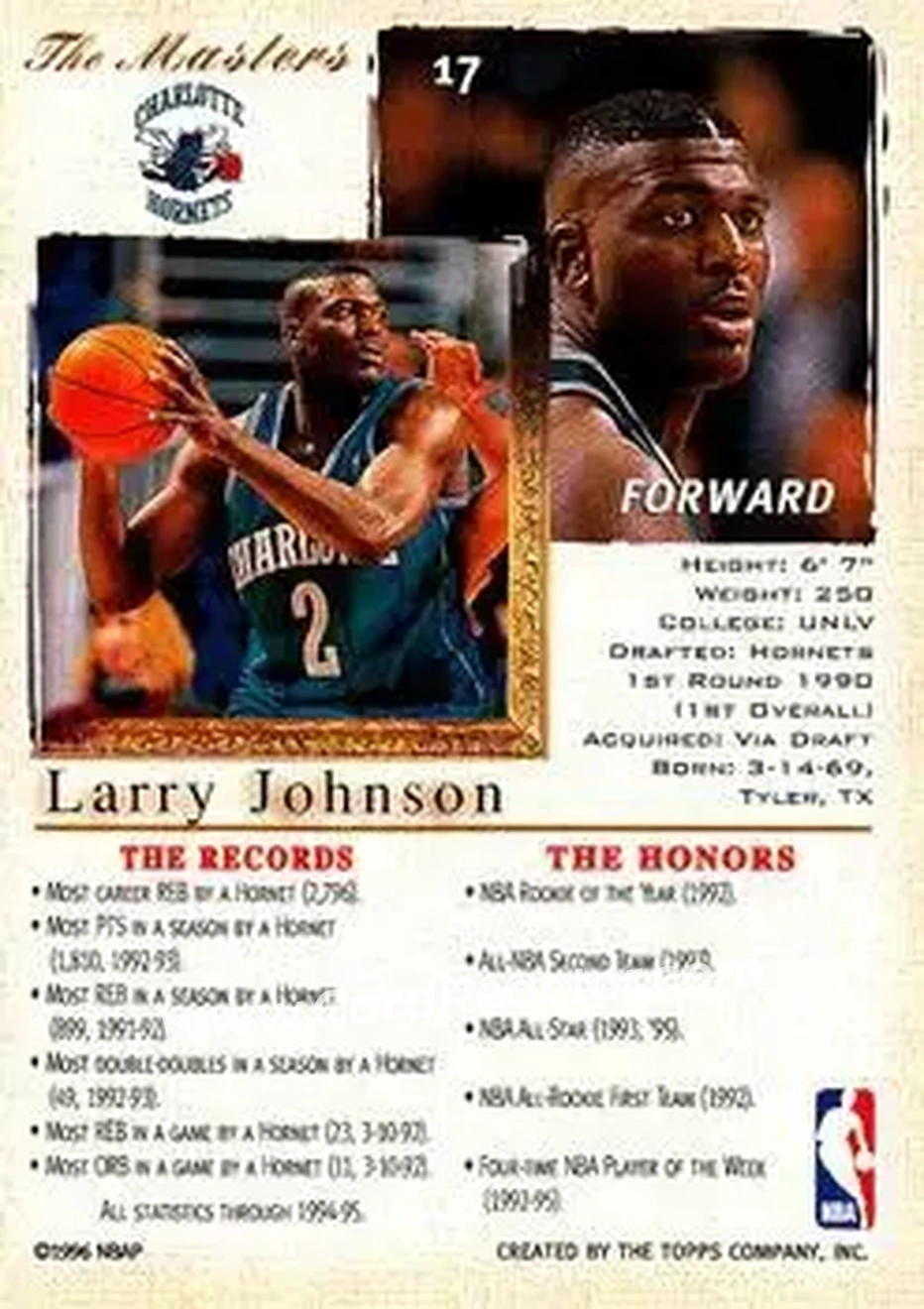 Back of Larry Johnson