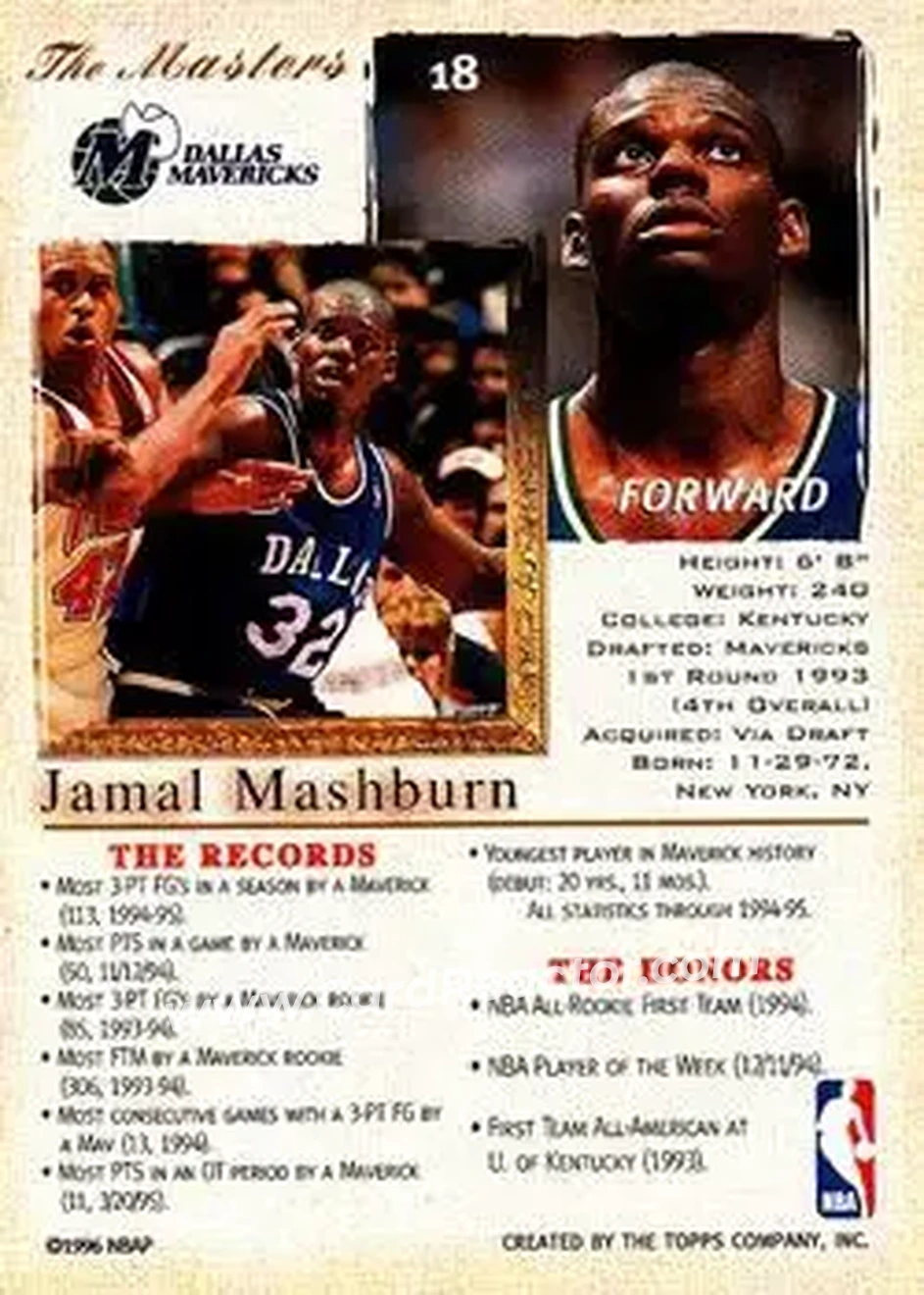 Back of Jamal Mashburn