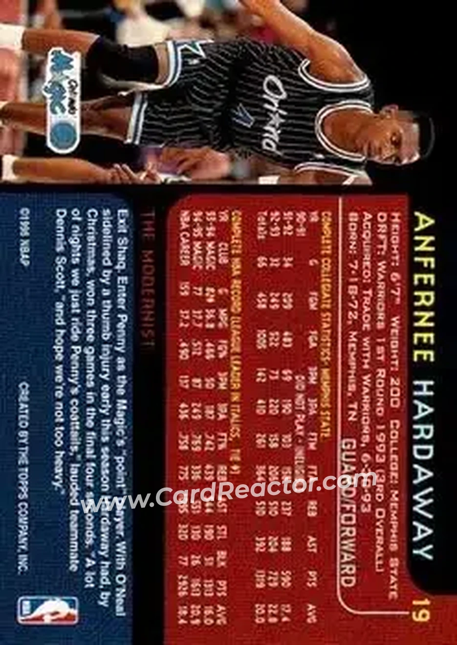 Back of Anfernee Hardaway