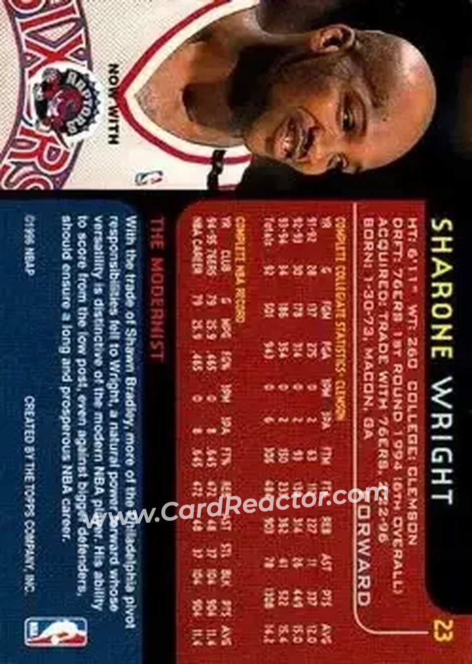 Back of Sharone Wright