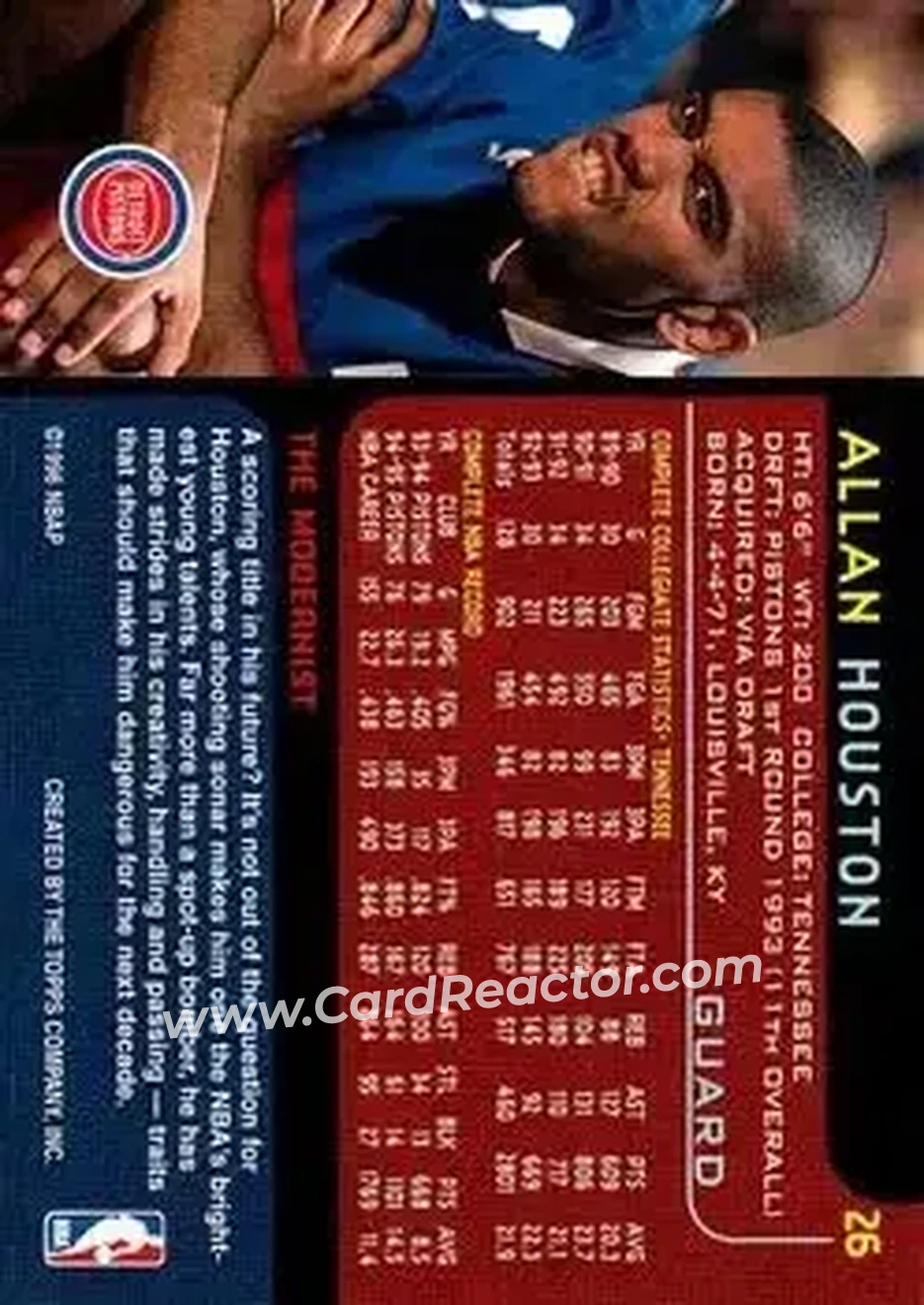 Back of Allan Houston
