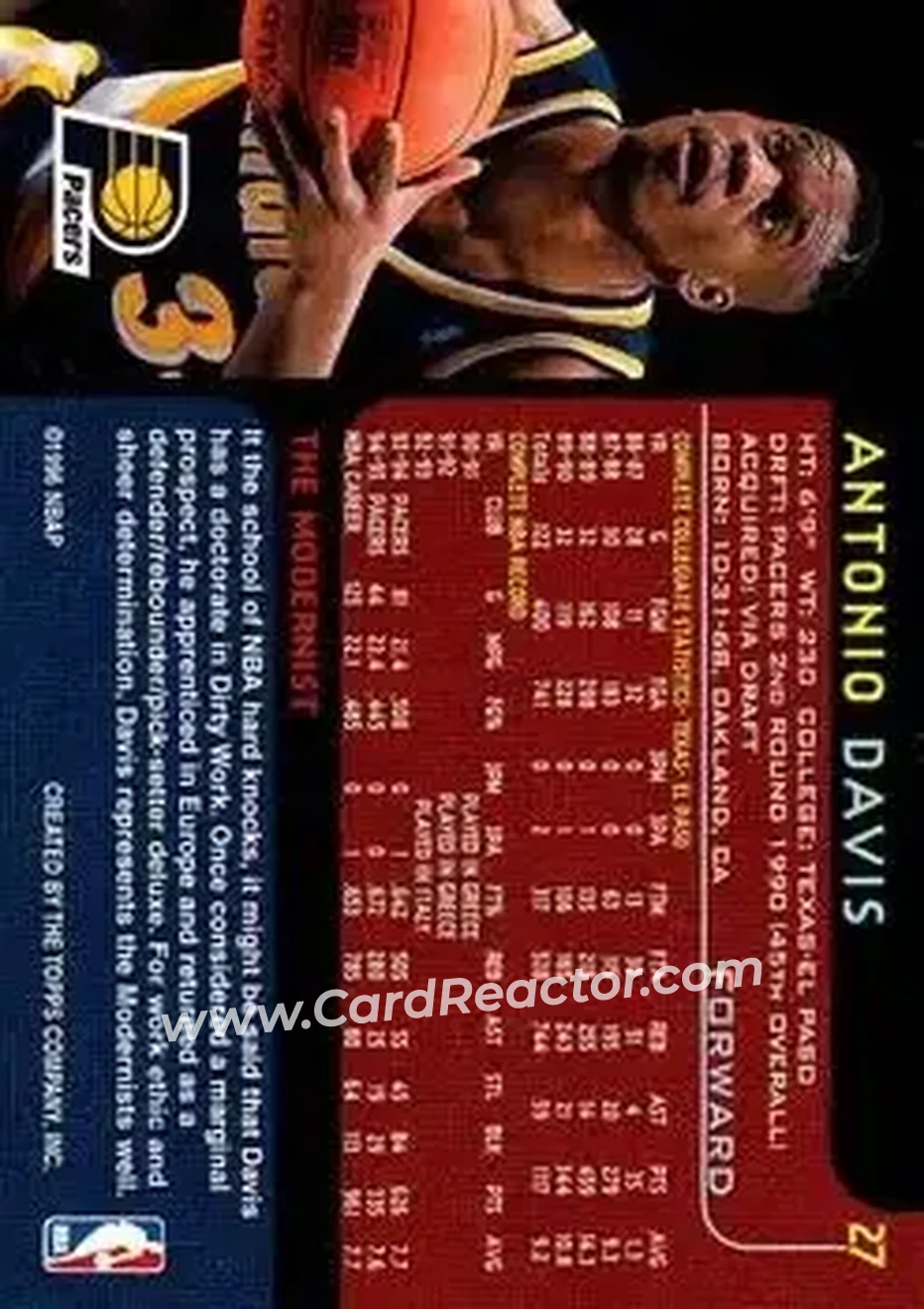 Back of Antonio Davis