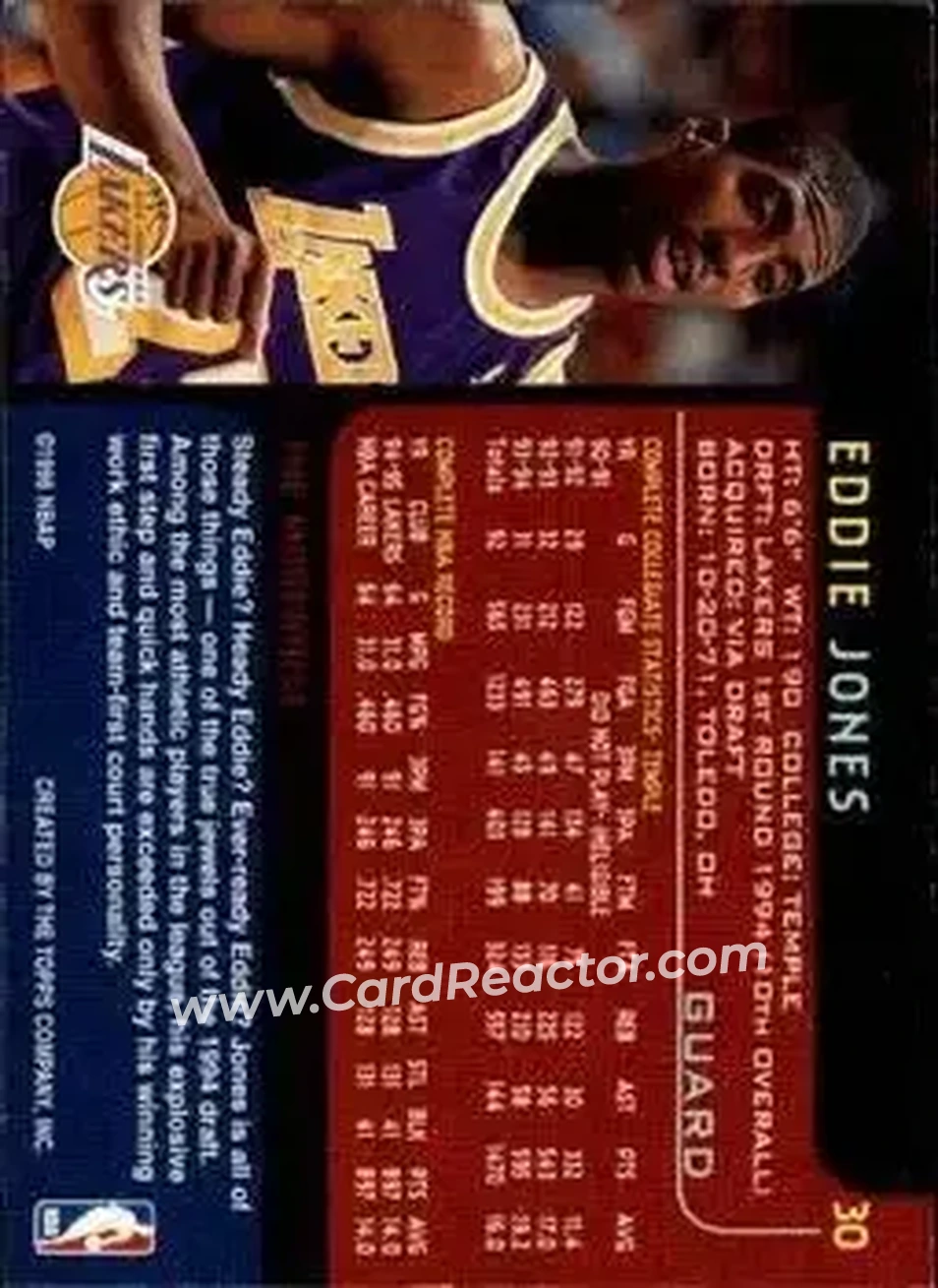 Back of Eddie Jones