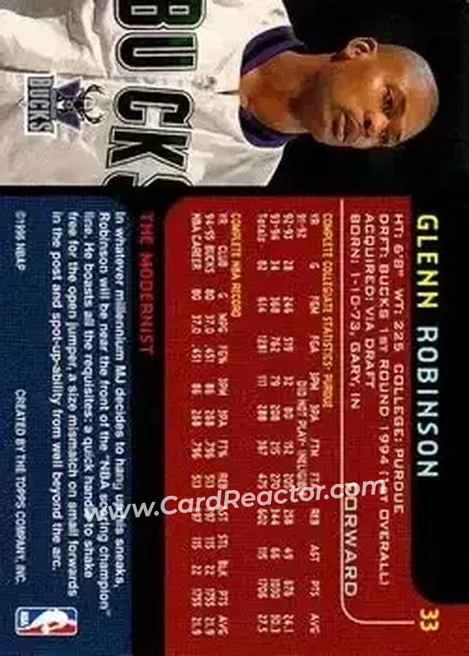 Back of Glenn Robinson