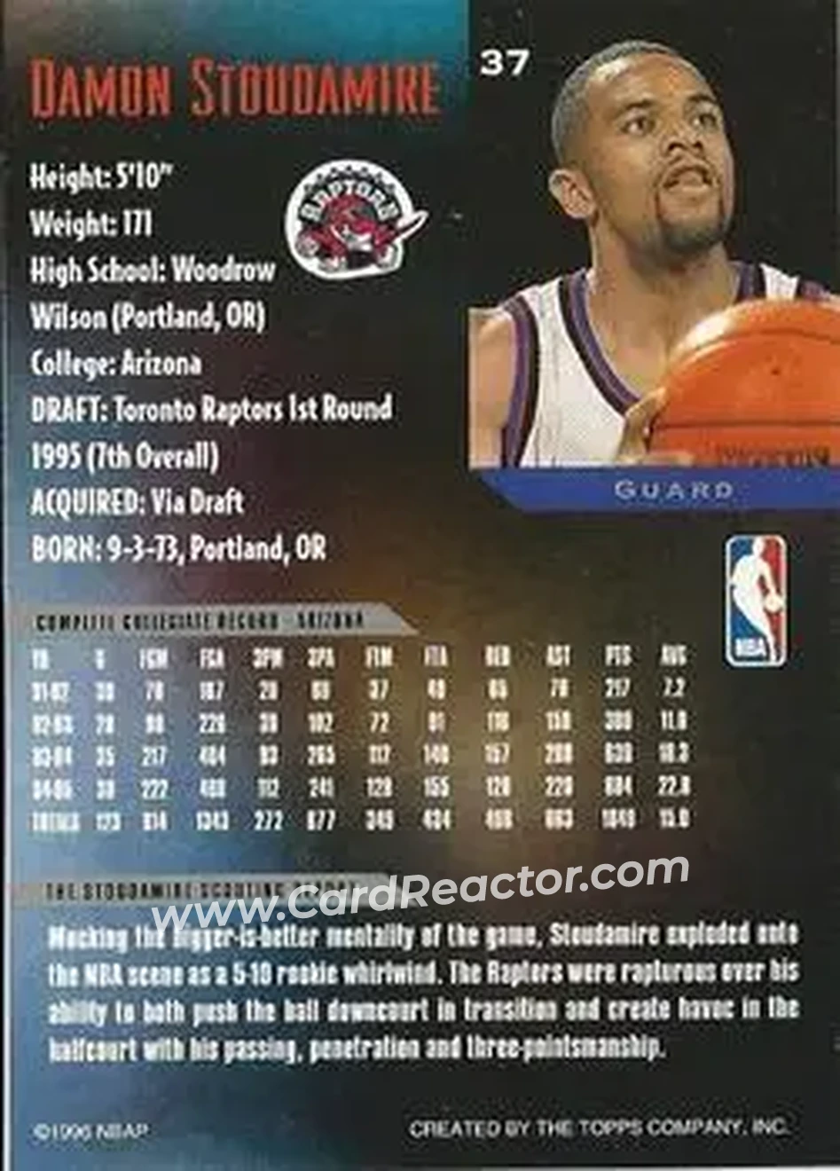 Back of Damon Stoudamire