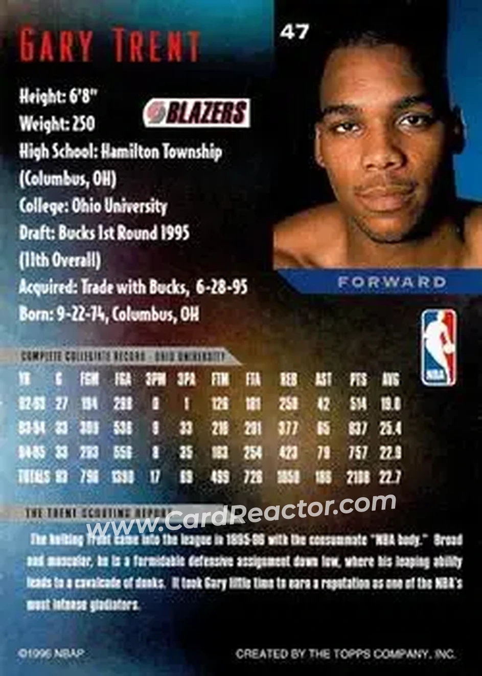 Back of Gary Trent