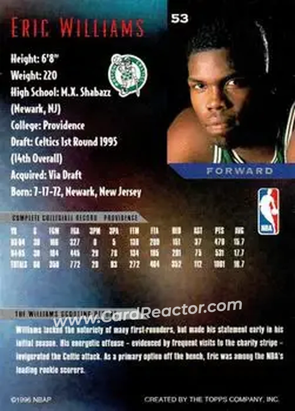 Back of Eric Williams