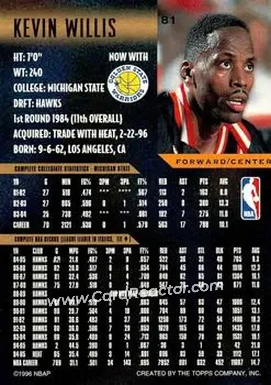 Back of Kevin Willis