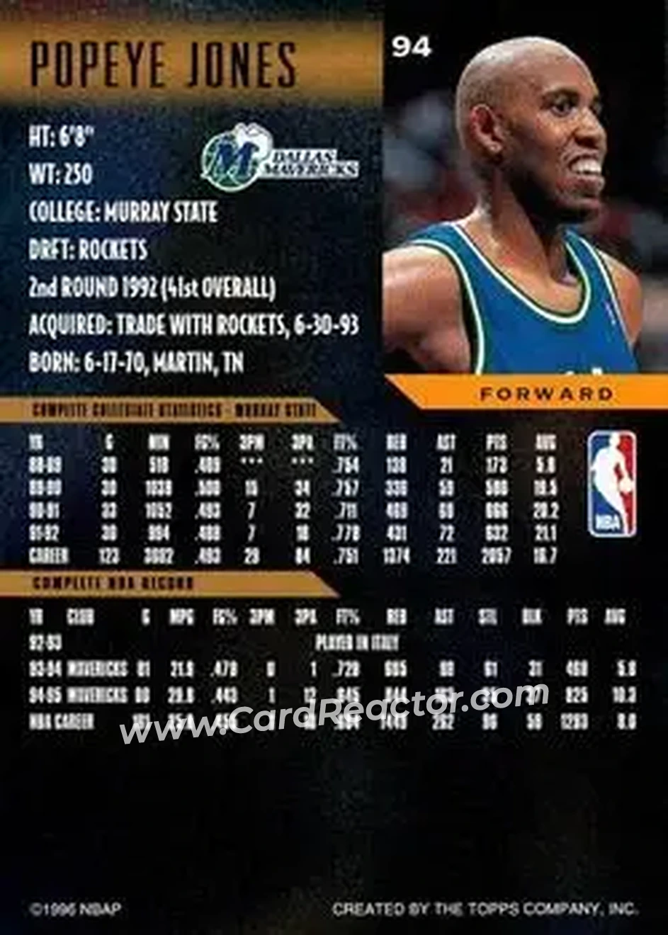 Back of Popeye Jones