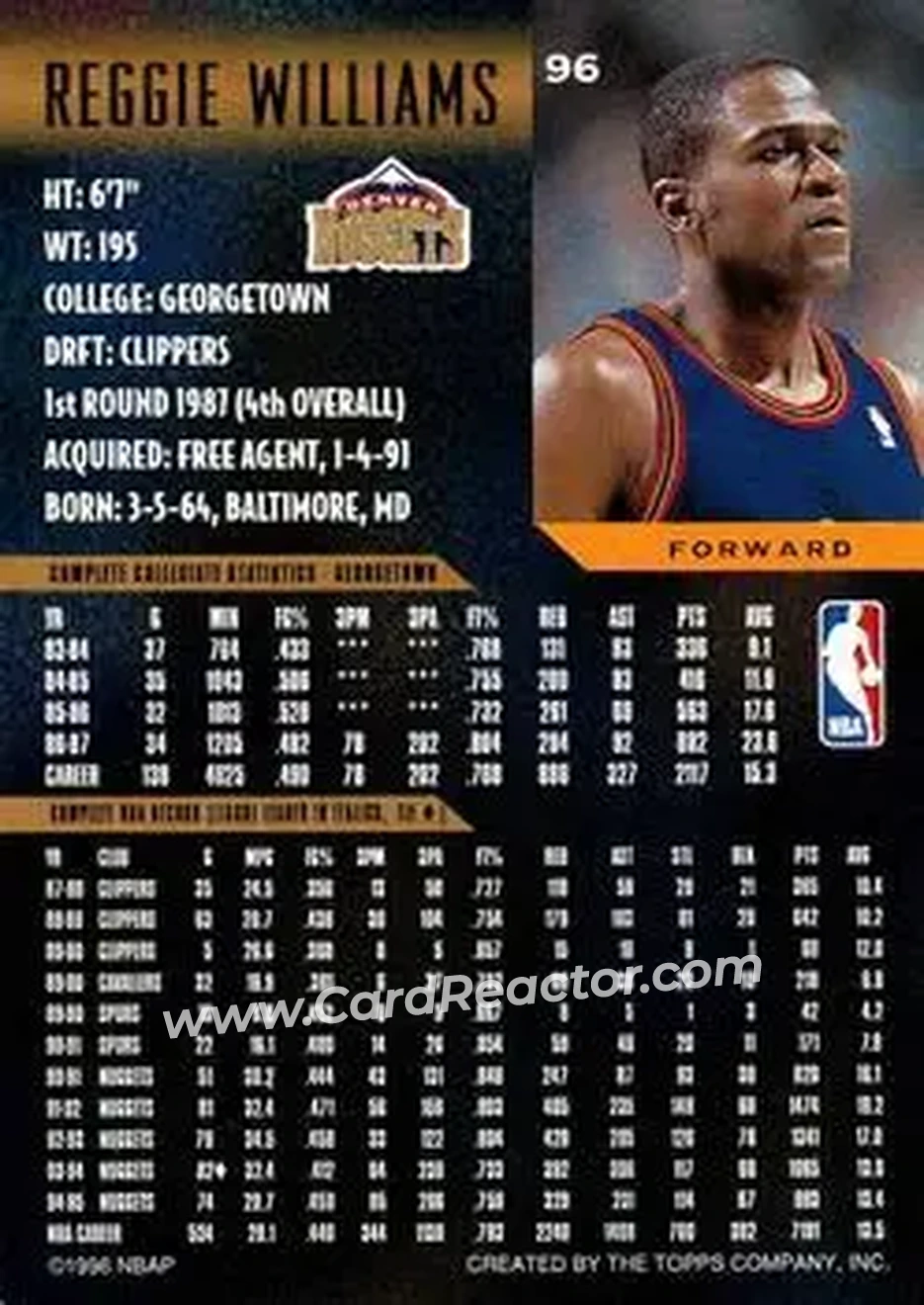 Back of Reggie WIlliams