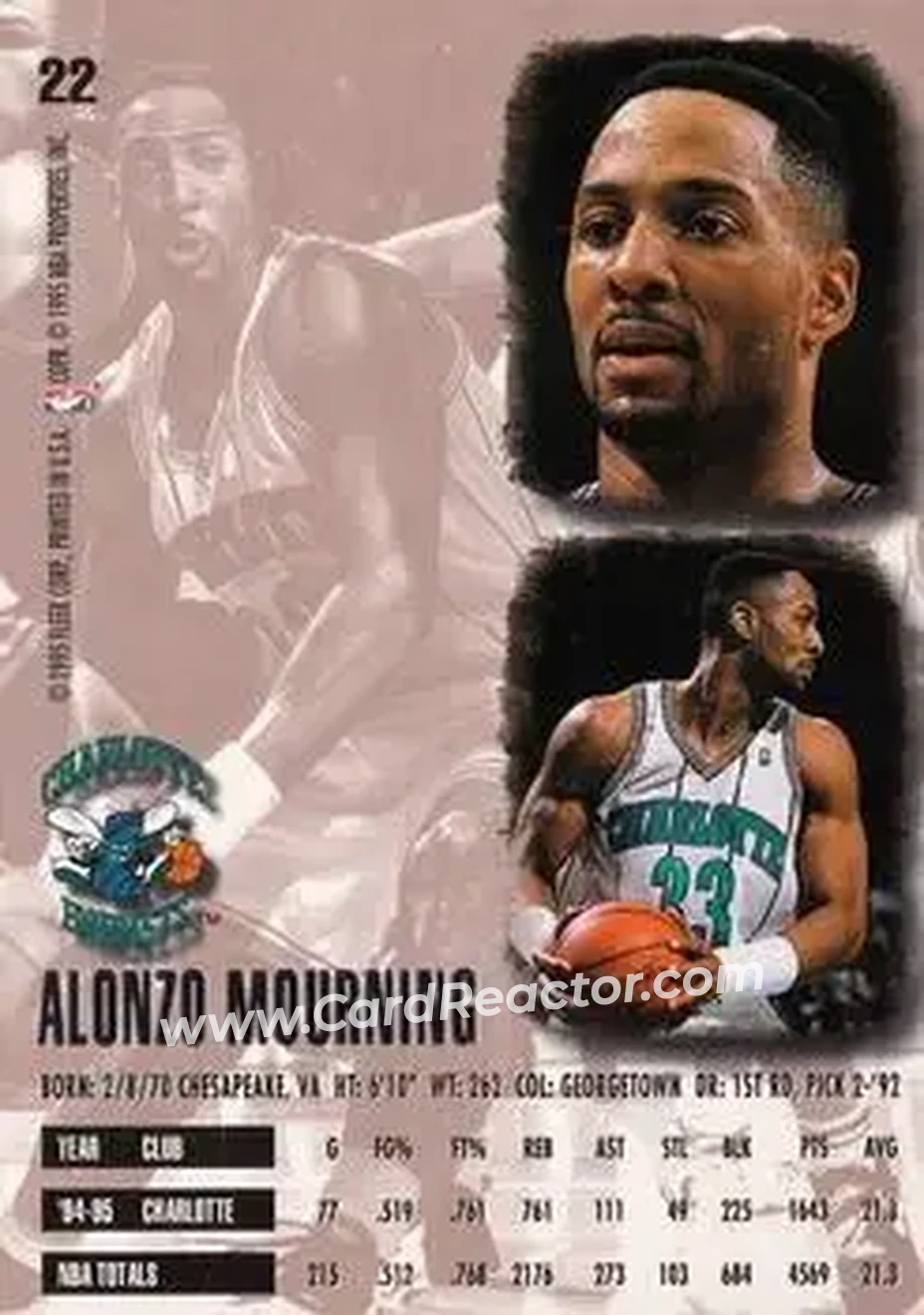 Back of Alonzo Mourning