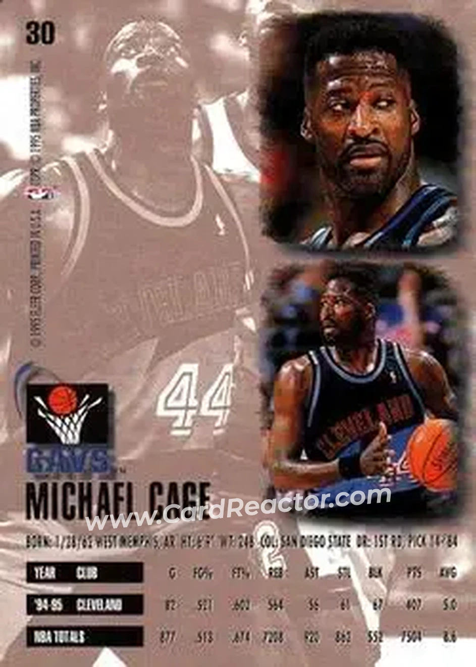 Back of Michael Cage