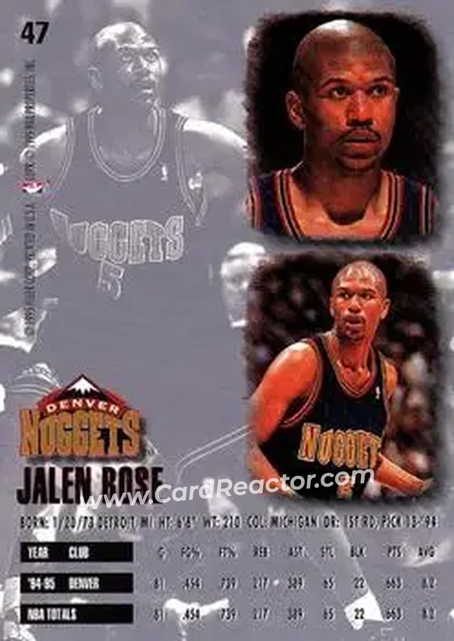 Back of Jalen Rose