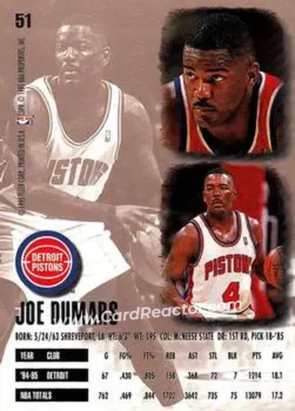 Back of Joe Dumars