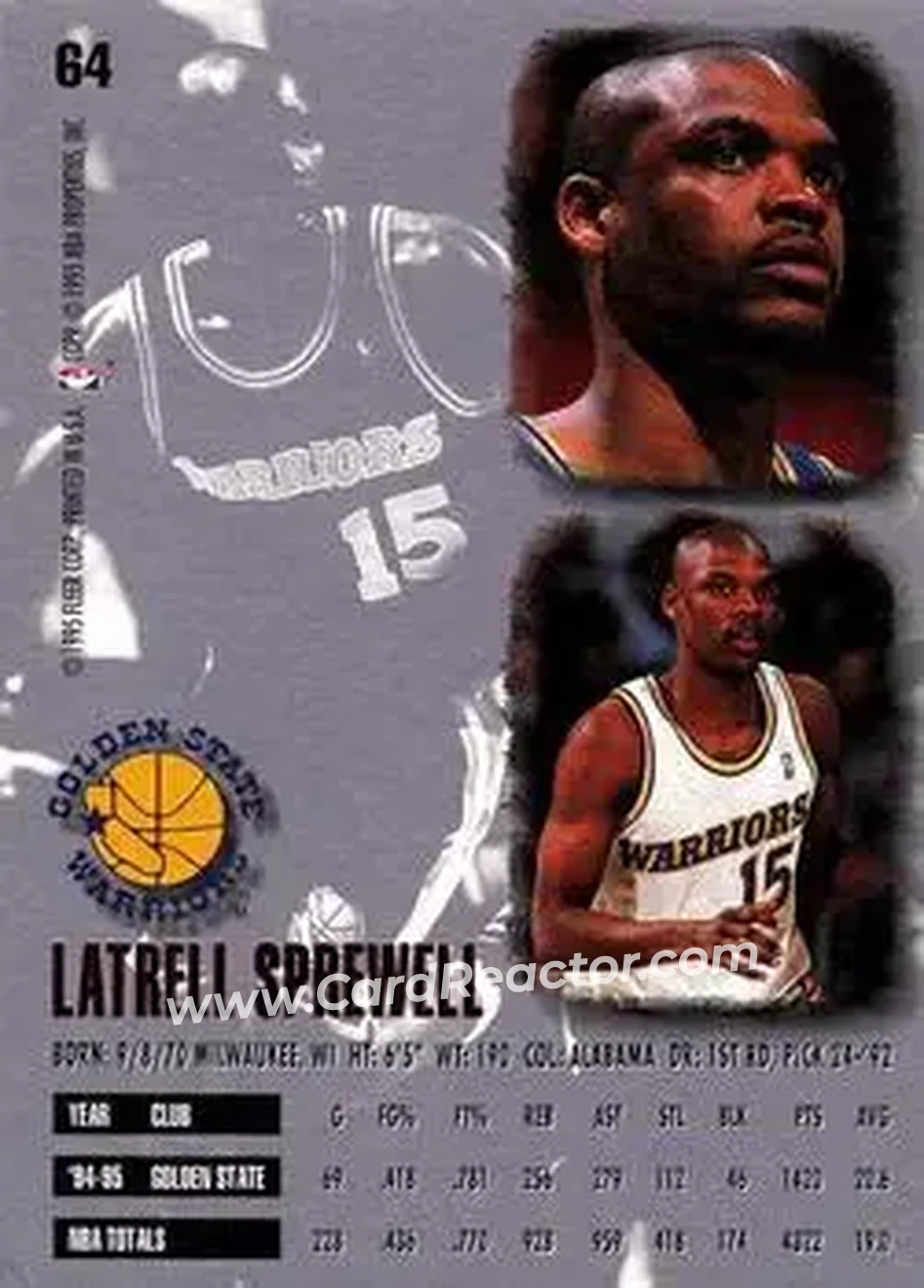 Back of Latrell Sprewell