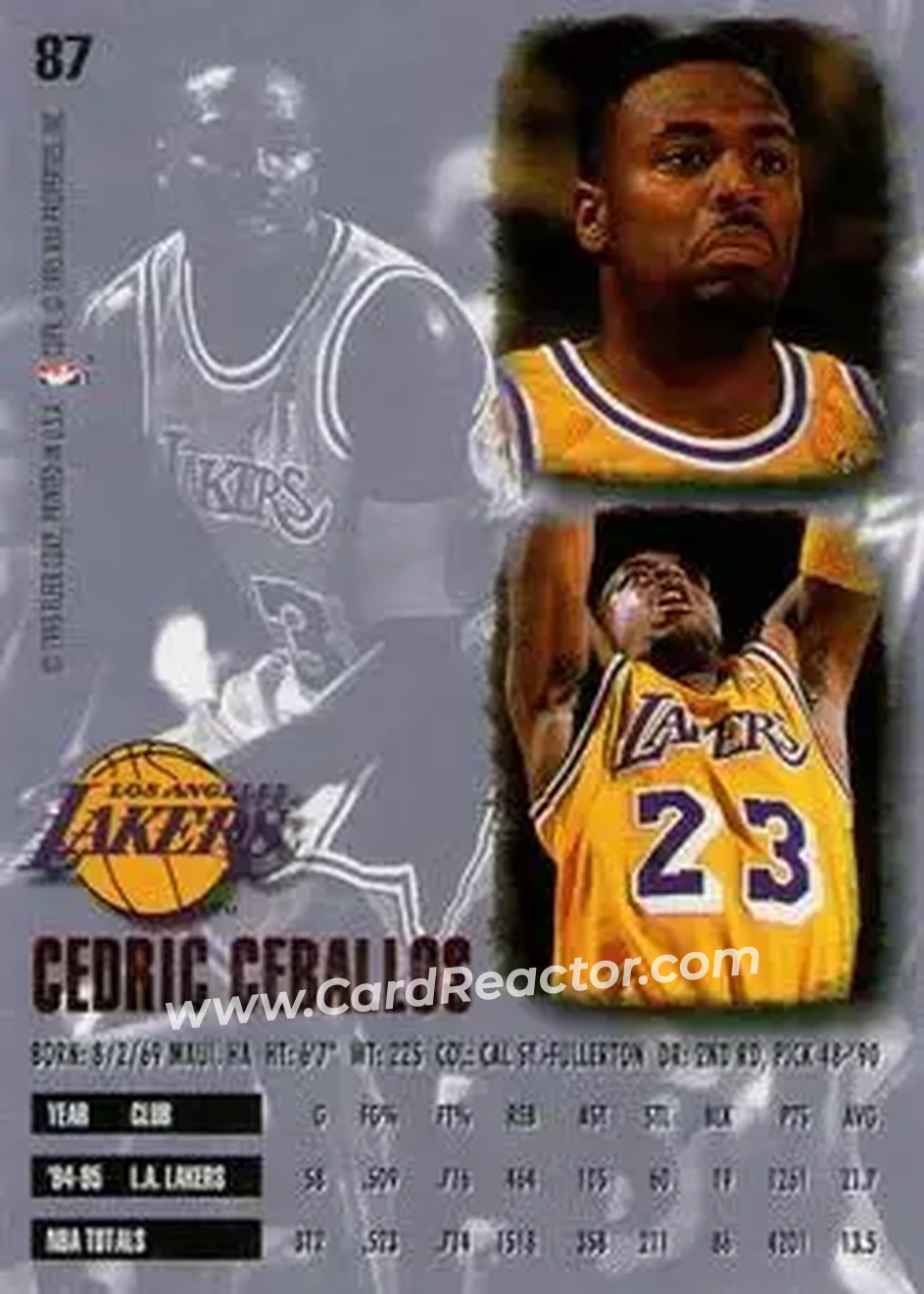 Back of Cedric Ceballos