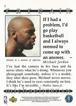 Back of Michael Jordan