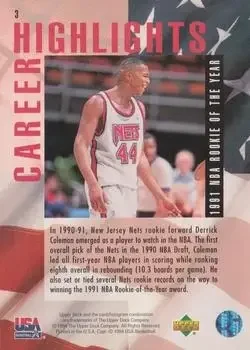 Back of Derrick Coleman