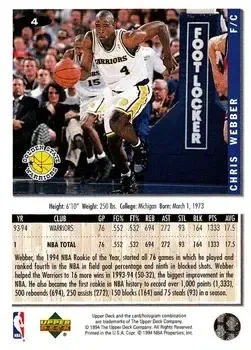Back of Chris Webber