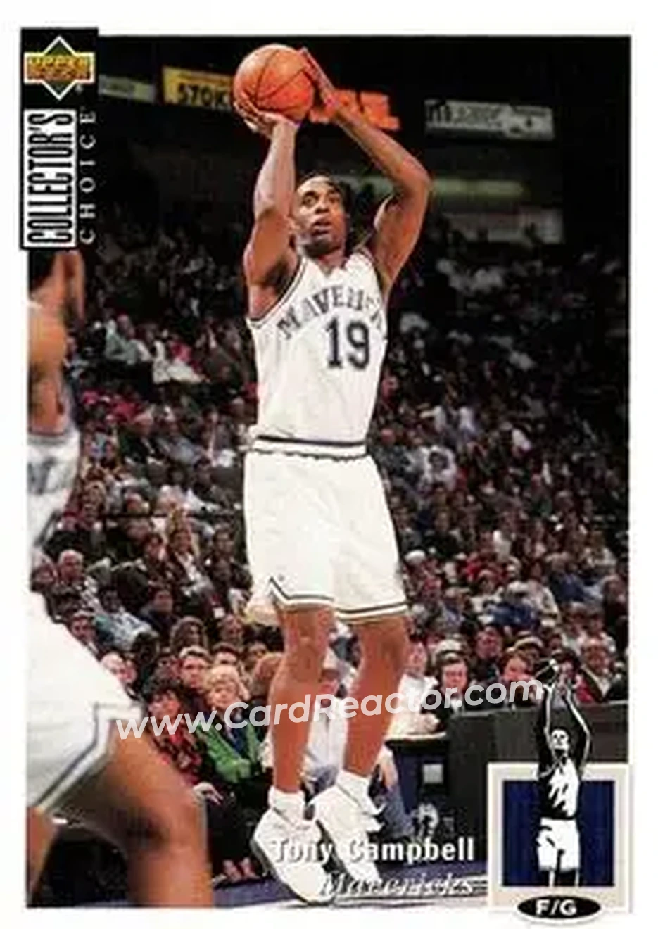 1994-95 Collector's Choice #19 - Tony Campbell - Dallas Mavericks - Front