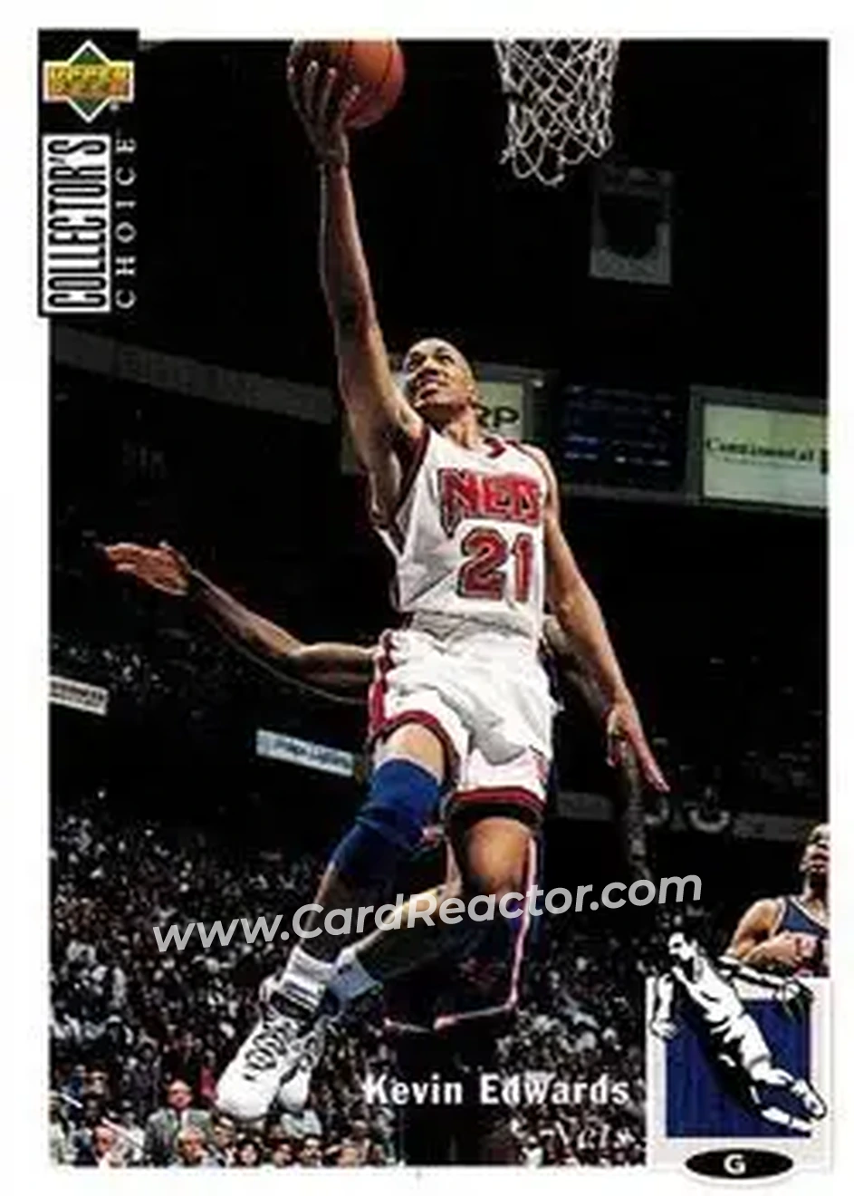1994-95 Collector's Choice #36 - Kevin Edwards - New Jersey Nets - Front