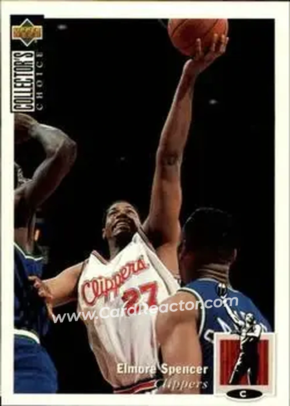 1994-95 Collector's Choice French #27 - Elmore Spencer - Los Angeles Clippers - Front 1994-95 Collector's Choice French #27 - Elmore Spencer - Los Angeles Clippers - Front