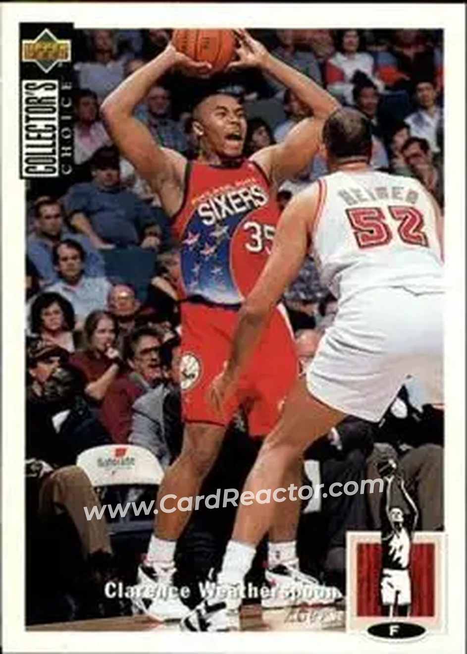 1994-95 Collector's Choice French #35 - Clarence Weatherspoon - Philadelphia 76ers - Front 1994-95 Collector's Choice French #35 - Clarence Weatherspoon - Philadelphia 76ers - Front