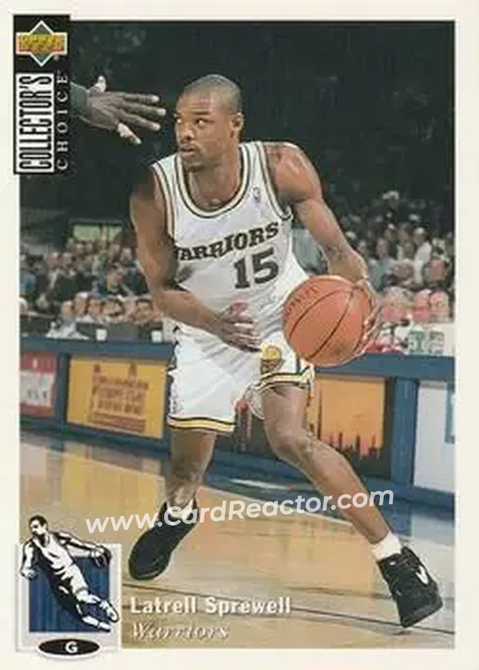 1994-95 Collector's Choice German #15 - Latrell Sprewell - Golden State Warriors - Front 1994-95 Collector's Choice German #15 - Latrell Sprewell - Golden State Warriors - Front