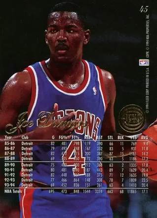 Joe Dumars back
