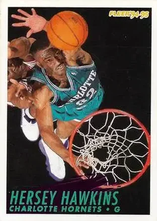 1994-95 Fleer European #25 - Hersey Hawkins - Charlotte Hornets