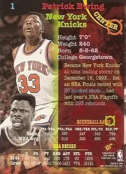 Back of Patrick Ewing