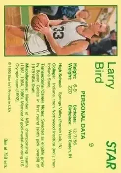 Back of Larry Bird