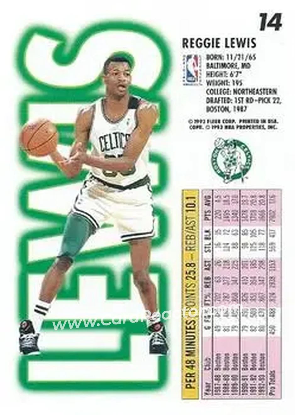 Back of Reggie Lewis