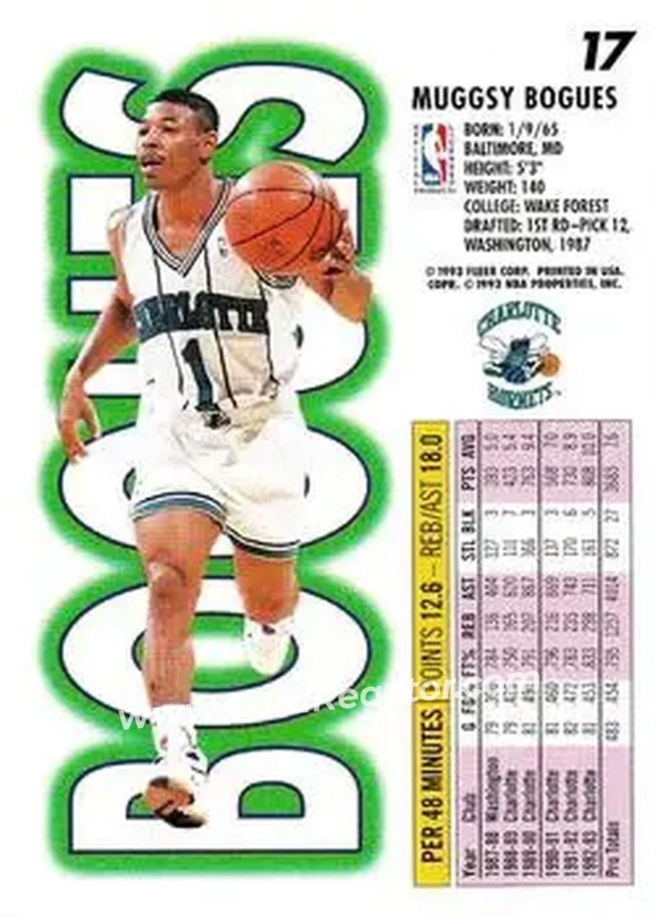 Back of Muggsy Bogues