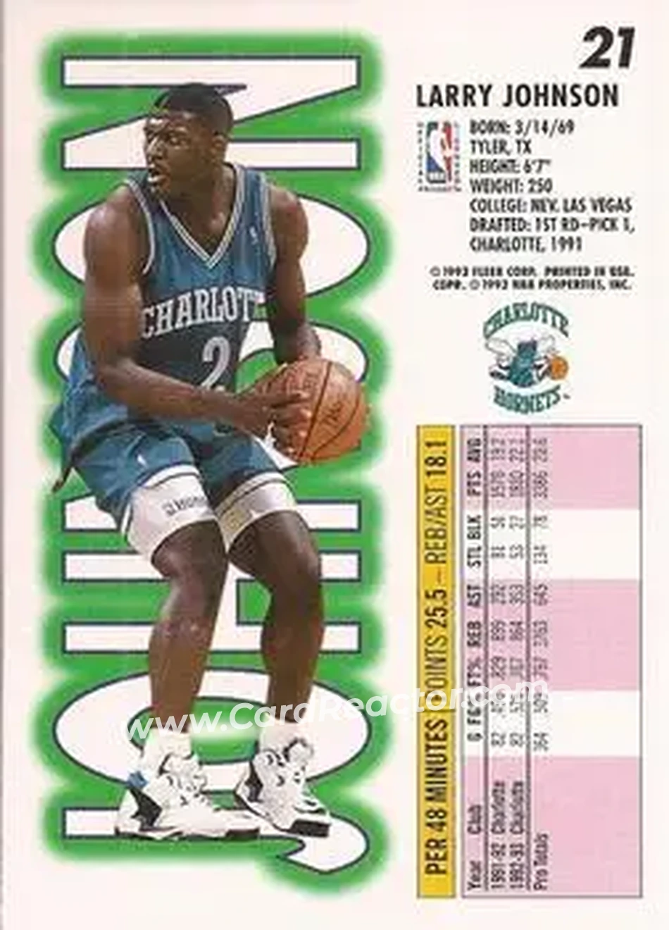 Back of Larry Johnson