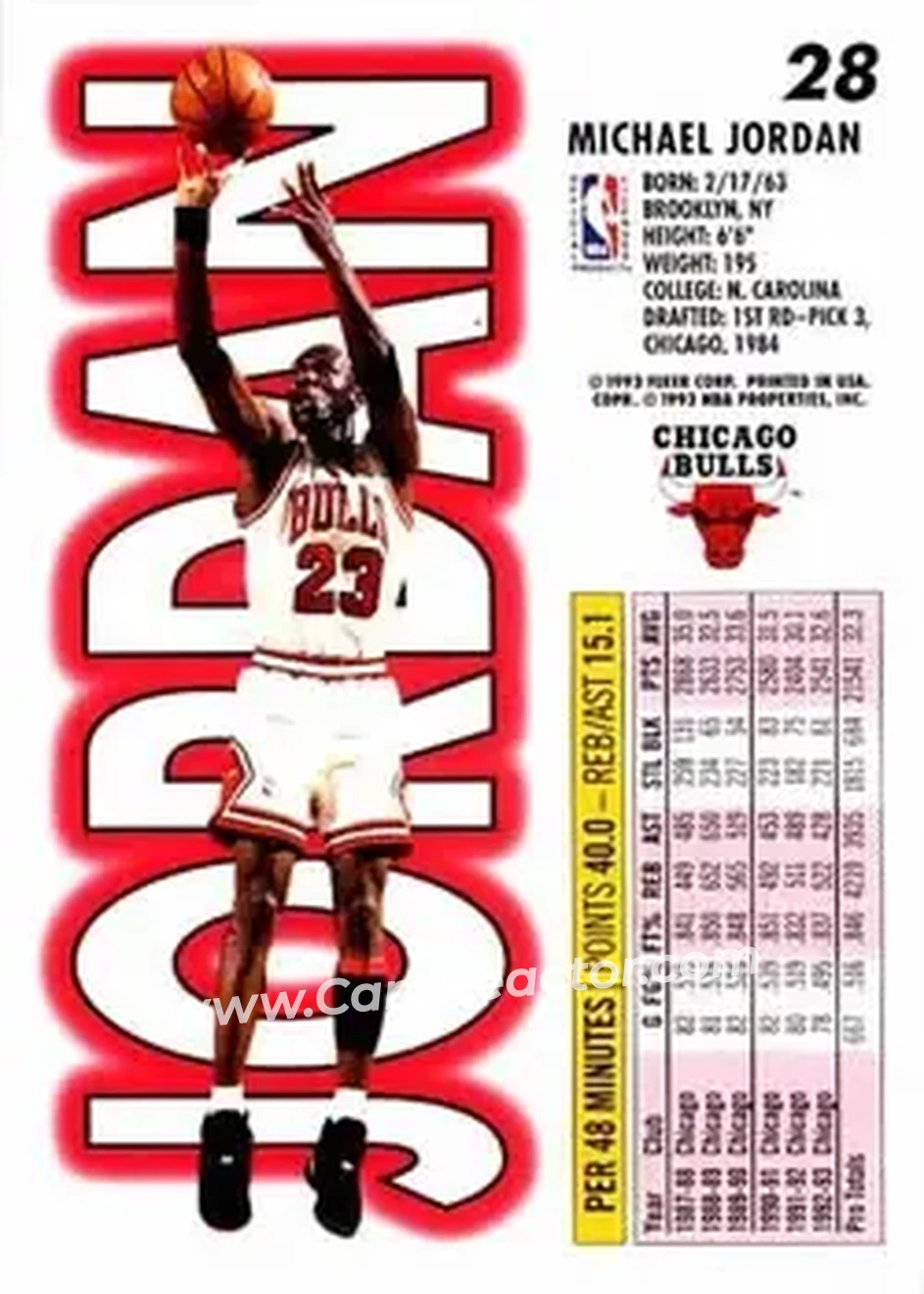 Back of Michael Jordan
