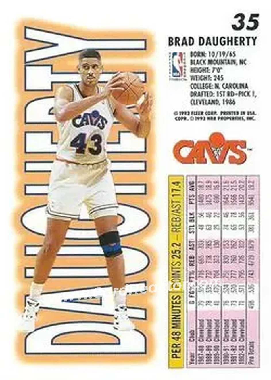 Back of Brad Daugherty