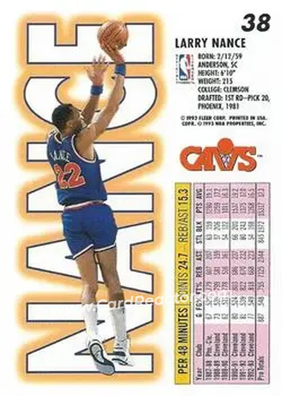 Back of Larry Nance